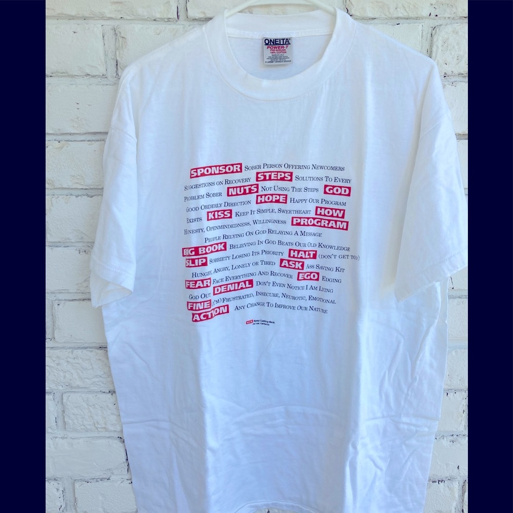 90’s  Gag recovery steps tee shirt
